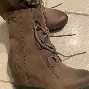 Sorel Joan of Arctic wedge boots, quarry, 7.5